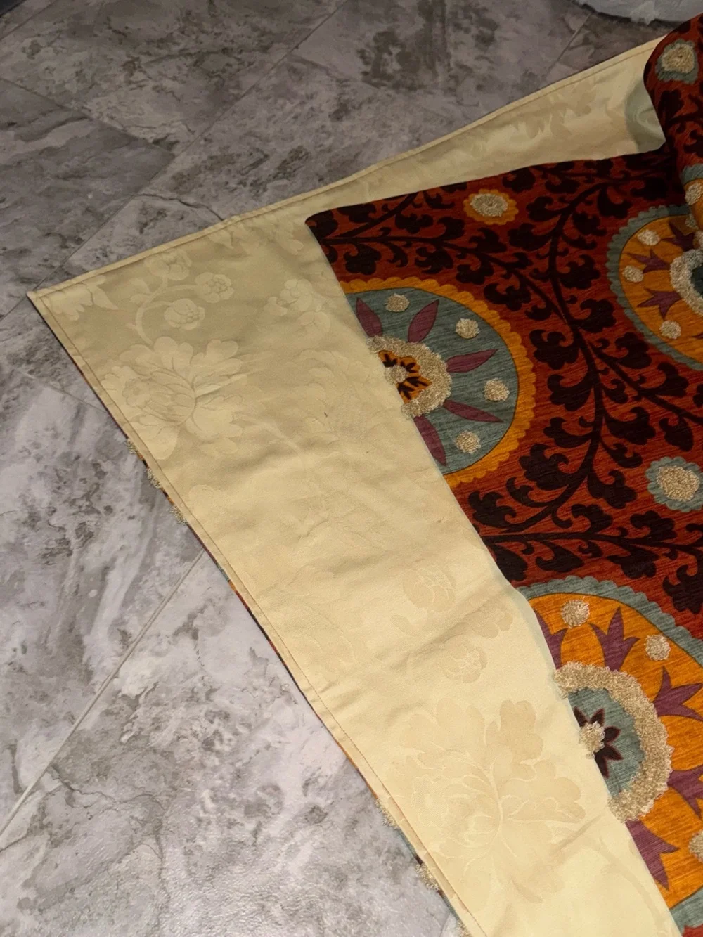 Vibrant Orange Floral Medallion Comfort Set